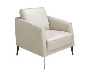 ANGEL CERDÁ 5094C Sillón de piel y acero negro , Gris Taupe , Piel , 78 x 80 x 82 cm.