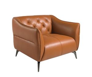 ANGEL CERDÁ 5098C Sillón tapizado en piel marrón con capitoné , Marrón Earth Clay , Piel , 103 x 95 x 77 cm.