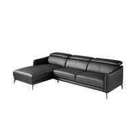 Angel cerda sofá chaise longue piel vacuno negro 94x283x174 cm 174 cm