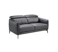 Ángel Cerdà Sofá 6058C 2 plazas Piel vacuno Negro con reposacabezas 157x100x94 cm