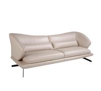 ANGEL CERDÁ 6146C Sofá 3 plazas en piel vacuno gris taupe , Gris Taupe , Piel , 230 x 90 x 85 cm