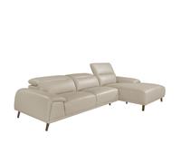 ANGEL CERDÁ 6150C Sofá chaise longue piel vacuno gris taupé , Gris Taupe , Piel , 316 x 176 x 102 cm.