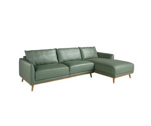 ANGEL CERDÁ 6199C Sofá chaise longue derecha piel verde , Verde , Piel , 295 x 160 x 90