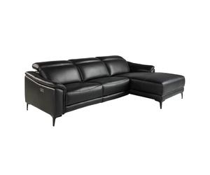 ANGEL CERDÁ 6205C Sofá chaise longue relax derecha piel negro , Negro , Piel , 272 x 168 x 96