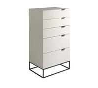 ANGEL CERDÁ 7019C Chifonier patas acero negro , Gris Negro , Madera DM Lacada , 60 x 45 x 111 cm.
