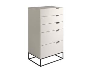 ANGEL CERDÁ 7019C Chifonier patas acero negro , Gris Negro , Madera DM Lacada , 60 x 45 x 111 cm.
