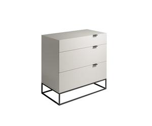 ANGEL CERDÁ 7020C Cómoda patas acero negro , Gris Negro , Madera DM Lacada , 80 x 45 x 80 cm.