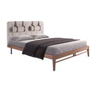 ANGEL CERDÁ 7179C Cama capitoné tela color gris , Gris , Tela , 172 x 216 x 110