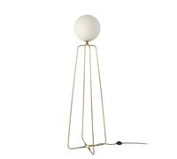 ANGEL CERDÁ 8047C Lámpara de pie acero dorado y cristal blanco , Blanco Dorado , Acero Dorado , 37 x 35 x 170 cm.