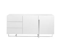 Ángel Cerdà Aparador 3051C blanco madera DM lacada patas de acero cromado 180x42x85 cm