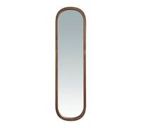 Ángel Cerdá - Espejo Pared Ovalado con Marco de Madera Nogal | Espejo Moderno Grande para Salón, Dormitorio o Entrada | para Decoración Interior, Elegante | 40 x 150 cm