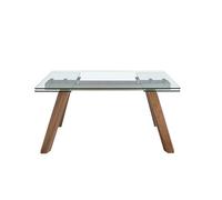 Angel cerda mesa comedor extensible rectangular cristal templado y nogal