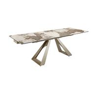Mesa Comedor Extensible Mármol Porcelánico Gris Taupé 160x90x76