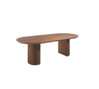Ángel Cerdà – Mesa comedor ovalada – Nogal macizo, tapa fija restaurable – 240x105x75 cm