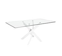 ANGEL CERDÁ 1138.01 Mesa comedor rectangular cristal , Blanco , Cristal - TTE , 180 x 95 x 75 cm.