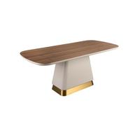 Angel cerda mesa comedor rectangular nogal y madera beige