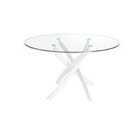 Ángel Cerdà Mesa de comedor 1138.01 redonda cristal Blanco Ø110 x 75 cm