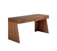 Ángel Cerdá - Mesa Escritorio de Madera Nogal con Cajones Soft-Closing - Escritorio Oficina Moderno con Embellecedores en Acero Cromado - 160 x 61 x 76 cm