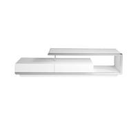 Ángel Cerdà Mueble TV 3042C blanco y acero inoxidable cromado – DM lacado 200x40x45 cm
