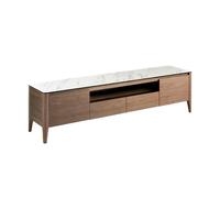Angel cerda mueble tv nogal con tapa de cristal imitación mármol