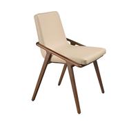 Angel Cerdá - Silla Comedor Tapizada en Polipiel Visón | Sillas Comedor Modernas, Diseño Minimalista, Elegante | 54 x 59 x 80 cm, Patas de Madera de Fresno Color Nogal | Cómoda, para Comedor, Salon