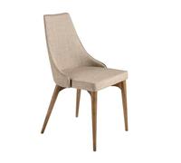 Angel Cerdá - Silla Comedor Tapizada en Tela Marrón | Sillas Comedor Modernas, Diseño Minimalista, Elegante | 50 x 60 x 91 cm, Patas de Madera Nogal | Cómoda, para Comedor, Salon