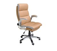 Ángel Cerdà Silla oficina 4141C giratoria regulable polipiel marrón, respaldo ancho y reposabrazos