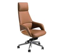 ANGEL CERDÁ - Silla oficina giratoria polipiel marrón ergonómica diseño moderno modelo 4209