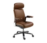 ANGEL CERDÁ - Silla oficina giratoria polipiel marrón ergonómica diseño moderno modelo 4211
