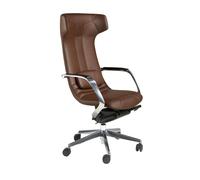 ANGEL CERDÁ - Silla oficina giratoria polipiel marrón ergonómica diseño moderno modelo 4216