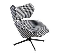 Ángel Cerdá - Sillón Giratorio en Tela Blanca y Negra con Cojín Adicional - Diseño Moderno y Confort Elegante - 85 x 95 x 98 cm