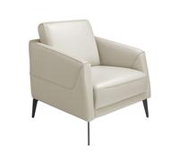 ANGEL CERDÁ 5094C Sillón de piel y acero negro , Gris Taupe , Piel , 78 x 80 x 82 cm.