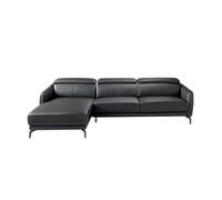 Angel cerda sofá chaise longue piel vacuno negro 94x283x174 cm