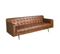 Ángel Cerdá - Sofá Chester 2 o 3 Plazas en Piel Marrón Oscuro con Acabado Capitoné - Diseño Moderno y Elegancia Atemporal - 180 x 79 x 70 cm Brown