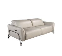 Ángel Cerdá - Sofá Relax 2 o 3 Plazas en Piel Arena con Sistema Eléctrico Independiente y Puertos USB - Diseño Moderno y Confort Personalizado - 164 x 111 x 104 cm - Peso Soportado 140 kg por Plaza Sa