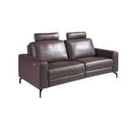 Angel Cerdá | Sofá Relax de 3 Plazas de Piel Marrón Chocolate Modelo 6366 | Reclinable Eléctrico con Cabezales Articulados