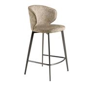 ANGEL CERDÁ - Taburete tela marrón jaspeada diseño moderno cocina bar modelo 4241