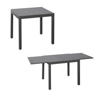 Angel Living Mesa de Jardín Extensible, Mesa Exterior Extensible Aluminio y Acero, Muebles de Jardín para Balcones Y Terrazas, Se Extiende hasta 160 cm, 80 X 80 X 75 cm, Gris Oscuro