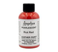 Angelus Leather Paint, Pearlescent Riot Red, 4 ounce jar (733-01-451)