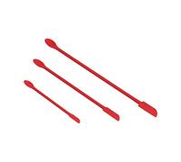 ANGGREK Espátula de Silicona de Doble Cabeza, Mini Raspador Flexible Alargado de Alta Elasticidad para Tarros Estrechos, Mantequilla, Miel, Cosméticos (rojo)