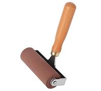 ANGGREK Rodillo de Goma Brayer, Rodillo de Goma Suave para Manualidades con Marco de Madera Compuesta y Acero Inoxidable, 3 Opciones de Tamaño para Grabado, álbumes de Recortes, (Caucho + madera