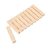 Angoily 10 Unidades Asa de Madera para Cubo Orificio de 6mm y 30 MM | Madera Beige, Agarre Cómodo y Suave Manos, Uso Versátil para Contenedor, Camping y Hogar
