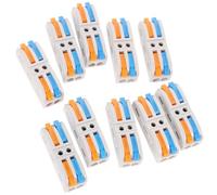Angoily 10 Unidades Conectores de Empalme Rápido para Cables Eléctricos 2 a 2, Bloque de Conexión de Nylon y Cobre para Aplicaciones Automotrices y Cableado en Edificios