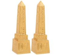 Angoily 2 Piezas Templo Egipcio De Ra Desierto Obelisco con Jeroglíficos Estatua Antiguo Egipto Estatua Alto Antiguo Egipto Hito Obeliscos Pilar Torre Estatuilla Modelo Egipcio