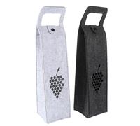 Angoily Bolsas Portátiles para Botellas de Vino de Fieltro, Set 2 Piezas Cierre a Presión, Colores Gris Oscuro y Gris Claro, Bolsa Creativa para Almacenar y Transportar Vino