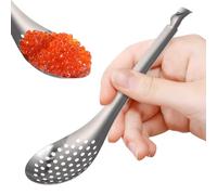 Angoily Cucharas De Acero Inoxidable 304 Ranuradas Para Colar Caviar Y Cocinar Juego De 2 Escurridores Pequeños Con Orificios Finos Para Uso Doméstico Y Profesional En Cocina
