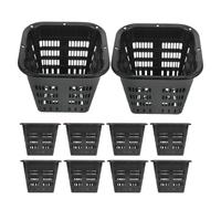 Angoily Macetas de Plástico para Plantas Hidropónicas para Balcón y Jardín, Cesta de Cultivo Hidropónico Cuadrada 14 Cm, 10 Unidades, Material Abs Resistente, Adecuado para Siembra