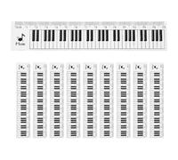 Angoily Regla de Medida de Plástico Transparente 15 Cm, Paquete 10 Unidades, Regla Recta Diseño Creativo de Teclado Piano, Herramienta de Medición para Estudiantes y Exámenes Escolares