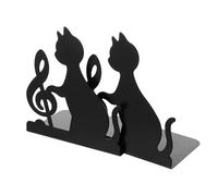 Angoily Sujetalibros de Hierro en Forma de Felino Oscuro Creativos Organizador de Textos y Revistas que Previene Caídas , 1 Par Decorativo y Resistente para Oficina y Hogar