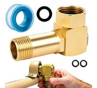 Ángulo de latón de 360° para carrete de manguera: adaptador giratorio para manguera de jardín - Conector de metal resistente para carretilla de manguera y soporte de pared, incluye kit de juntas, a